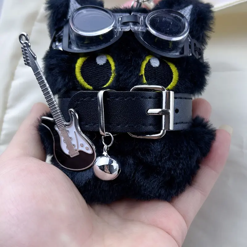 Cute Cat Design Keychain, Punk Style Plush Keychain for Women & Men, Fashion Accessories for Daily Use, Trendy All-match & Exquisite Keychain for Birthday Gift, Keychains Cute