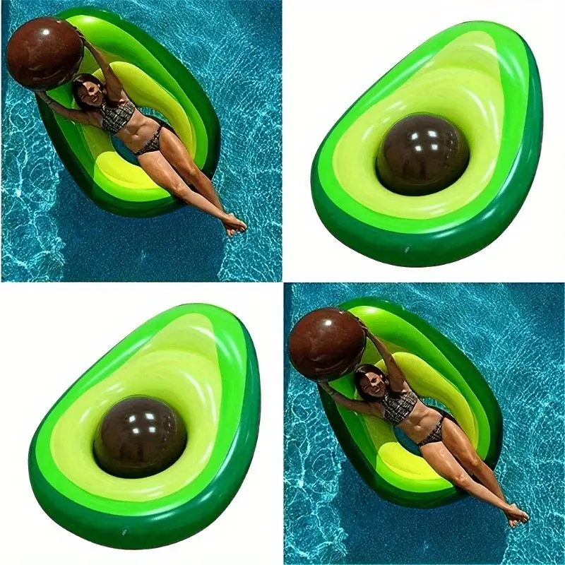 1 avocado pool float ball - adult inflatable PVC sofa, fun swimming party accessory, bright green and brown design, perfect for pool parties and relaxation, adult pool float
