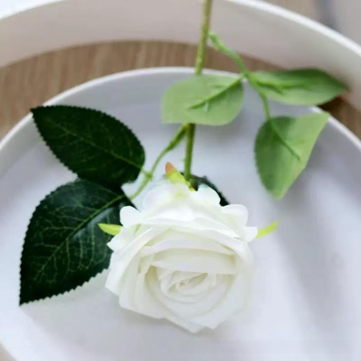 12Pcs Silk Fabric Artificial Rose Bouquet Set - 3D Full Realistic Fake Flowers, Luxury Versatile Home Decoration Ornaments, Floral Decor for Living Room Study, Ideal for Wedding Layout Photo Prop Gift