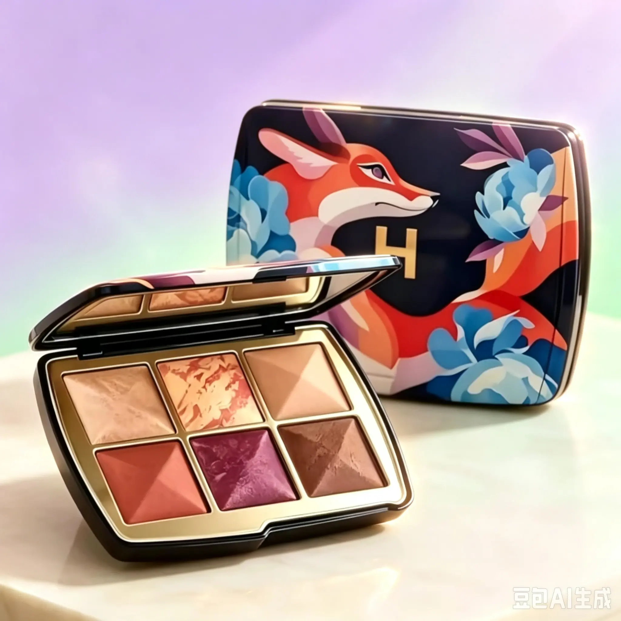 All-in-one 6 Shades Face Palette Shimmery Blush Highlight Bronzer Portable Makeup For Travel & Night Out