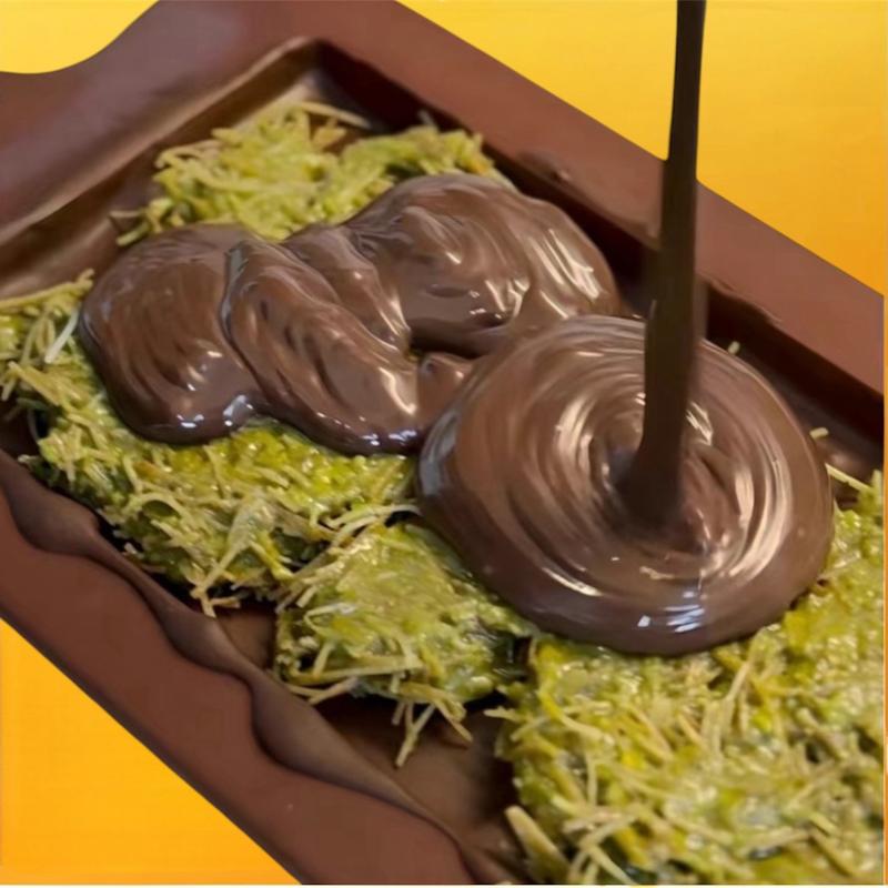DIY Viral Dubai Pistachio Knafeh Chocolate Bar Kit With Silicone Mold included (Makes 2 Bars)
