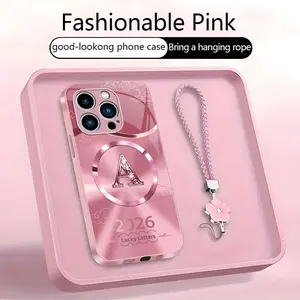 Suitable for [iPhone 13 Pro Max] high-end MagSafe phone case，Features a magnetic attachment function，features magnetic attachment; includes a free lanyard.YM99