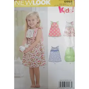 NewLook by Simplicity 0993 Size A 1/2-4 Toddler Dress & Romper Pattern New