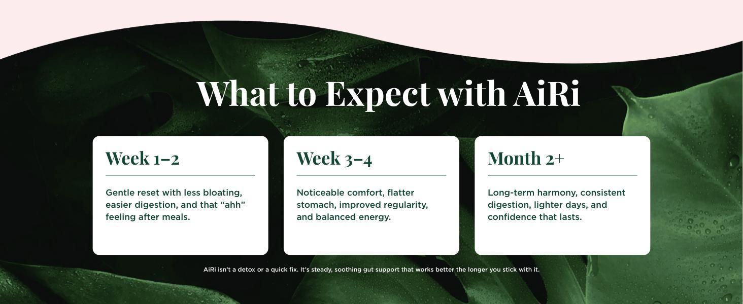 Vital Source Nutrition - AiRi - Debloat Support Capsules - Natural Digestive Blend with Enzymes & Herbal Extracts - Supports Gut Balance & Digestive Comfort - Supplements for Women - 30 Servings