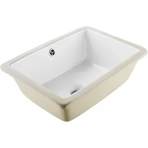 VEVOR Undermount Bathroom Sink, 15.75x 12.01 Inch Rectangular White Ceramic Vessel Sink with Overflow Hole, Under Counter Drop in Modern Lavatory Vanity Bath Wash Bowl Basin, Rectangle Small SpaceVEVOR Super Brand Day