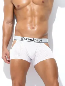 1 Piece Men's Backless Style Boxer Briefs Underwear Breathable Mesh Fabric Comfortable & Skin-Friendly for Daily & Home Wear