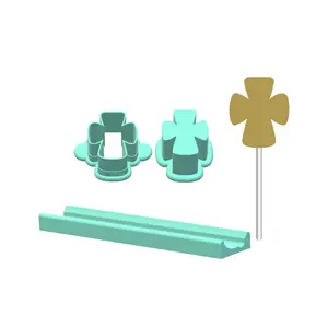 Chubby Cross Cake Pop Mold | Deluxe Cutter, Popper, Fondant Cutter and Tray Option