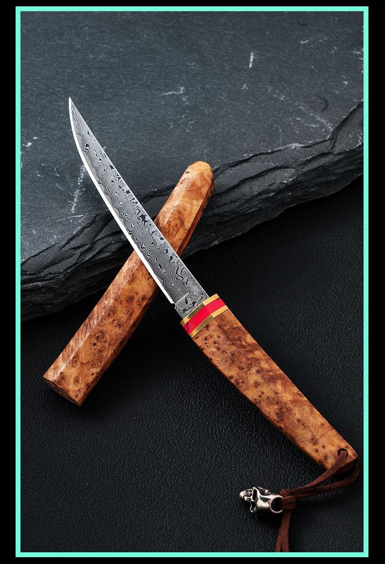 Damascus Steel Paring knife, portable household knife, for kitchen and patio barbecues, camping