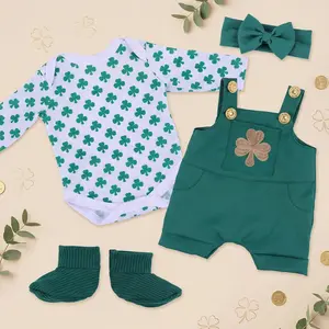 【Doll is not included】BABESIDE 4 PCS Green Clover Outfit Set for 17–20'' Reborn Baby Dolls