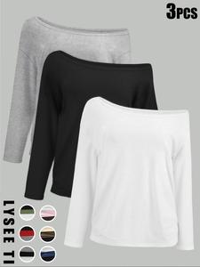 women's casual long sleeve pullover sweater set, block design, 3-piece for daily wear & office style