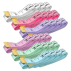 24 Pack 6 Colors Soft Tape Measure, Dual Scale 60"/150cm Cloth Fabric Tape for Sewing Body Measurements Tailoring Craft Knitting Home