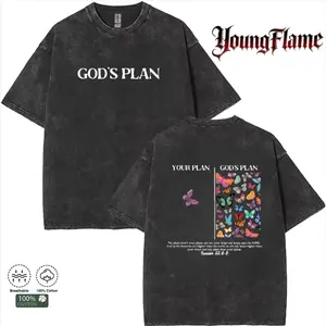 God's Plan T-Shirt | Christian Graphic Tee | Vintage 90s Washed Streetwear Unisex | Gift for Her & Mom Menswear Tshirt