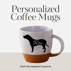 18 oz Personalized Coffee Cup with Your Pet's Photo and Name - 6 Color Options for Coffee and Tea Lovers