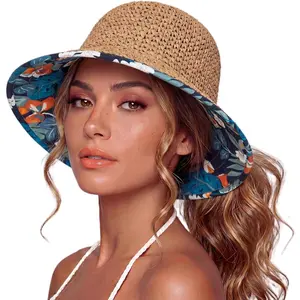 Uvcoolix(TM) Chicpony Cooling UPF80+ Chin Straps Floppy Wide Brim Beach Straw Sun Hat