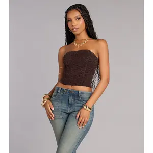 Downtown Date Lace-Up Tube Top
