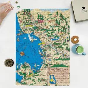 1000 Piece Adult Jigsaw Puzzle - 1966 | Santa Cruz County On Monterey Bay | San Francisco