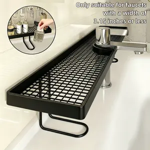 #SummerVibes High-funky Capacity Bathroom Shelf | Black Bathroom Accessories | No-Drill Storage Rack | Rustproof Faucet Caddy | Sink Drain Rack — An Essential Storage Solution for Kitchens, Bathrooms, and Furniture.home essentials,tiktokshopspring
