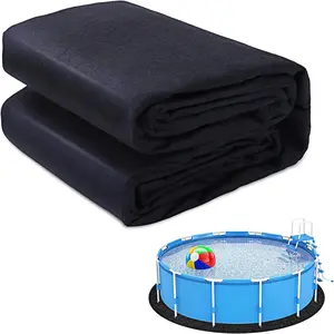 Pool Liner Pad, 12 Foot Round Pool Pads for Above Ground Pool,Seamless Comfort, Double Density Puncture Resistant Swimming Pool Mats for Floor Can Extend The Life of Pool Liner (Black)