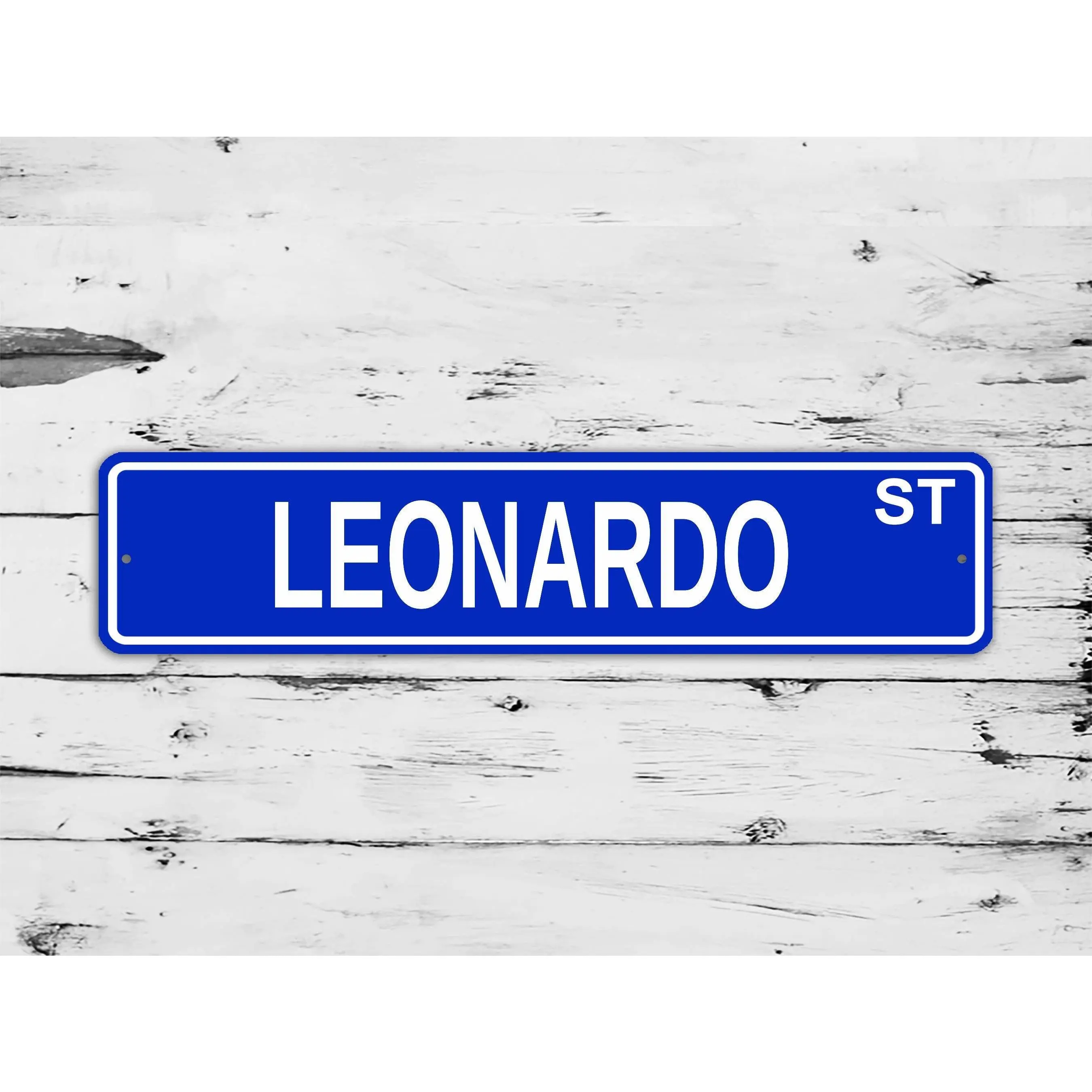 Leonardo Street Sign Personalized Custom Name Gift