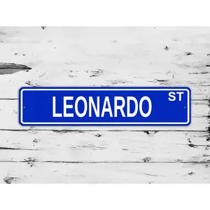 Leonardo Street Sign Personalized Custom Name Gift