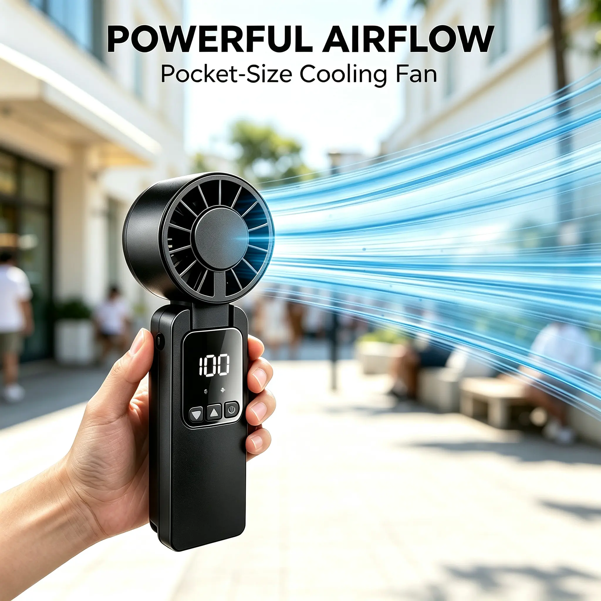 【SummerWins】Portable Handheld Fan 6000mAh, High Speed Foldable Fan with 199 Speeds, Rechargeable Mini Fan for Summer Travel, Outdoor, Vacation Essentials, summerwins