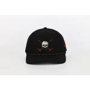 ShankitGolf Black Skull and Crossbones 2.0 Golf Hat Adjustable Snapback Cap Premium Quality 95% Polyester 5% Spandex Snap Closure One Size Fits All