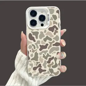 Camo Pattern Shockproof Phone Case for iPhone 7 8XXsmax17 16 15 14 13 12 11 Pro Max Plus ProtecitvedCover Affordable Anti-Fall Vintage Premium SitkaCamouflage anti-fall retrolens with high protection Smartphone Protective