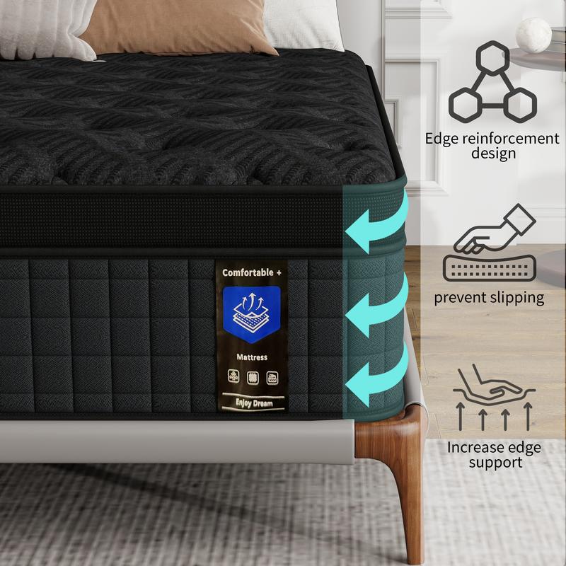 Hybrid Mattress in a Box,12/14 Inch, Twin / Full / Queen / King SizesCooling Memory Foam & Pocket Springs, MediuFirm, Pressure Relief, CertiPUR-US & OEKO-TEXCertified colcho  para  cama queen size mattress jelly bed mattress colchones para cama