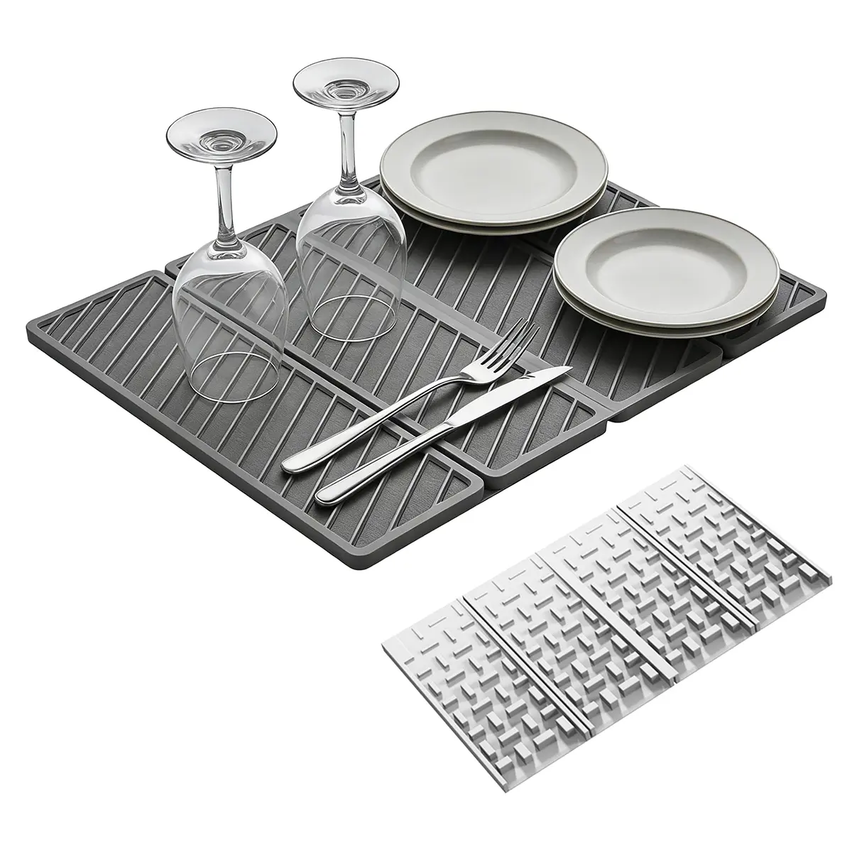 Stone Drying Mat for Kitchen Counter, Quick-Dry & Non-Slip Dish Drying Pad with Absorbent Design,19.7x15.2 Inch Foldabe Stone Dish Drying Mat for Bathroom and Countertop.