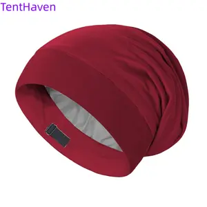 2026 bamboo fiber sleeping cap double-layer adjustable satin hair care cap breathable Modal confinement cap pile cap
