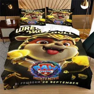 Paw Patrol Pattern Quilt Cover Set, Soft And Durable Bedding Set, Contains 1 Duvet Cover And 1 Or 2 Pillow Cases, Suitable For Children And Adults Daily Holiday Birthday Gift Bedroom Decoration