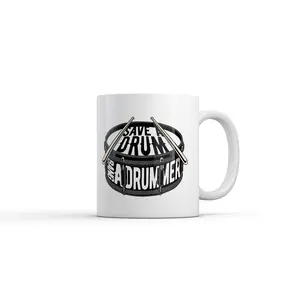 Save A Drum Bang A Drummer Mug Funny Sarcastic Music Graphic Novelty Coffee Cup - 11oz Funny Coffee Mugs Ceramic Printed Drinkware Cup