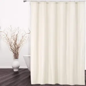 Garvee 72x72 Inch Ivory Waterproof Fabric Shower Curtain Liner with Magnets for Secure Bathroom Use, Hotel Quality, Durable and Stylish