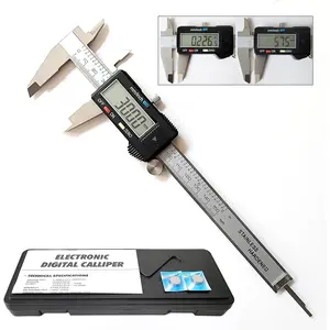 Jeweler tools Caliper 0-6" Stainless Steel Measuring Tool with Large LCD Screen Auto-Off Feature Inch & Millimeter Conversion for 3D Printing