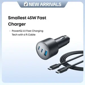 Anker 167.5W 3-Port USB-C Fast Car Charger, Compact Design, Simultaneous Charging for iPhone 17/16 Series, MacBook Pro/Air, Samsung Galaxy S24/S23, AirPods, and More