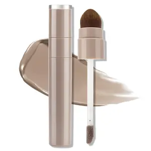 Erinde Liquid Contour Stick, Warm Toned Natural Brown Cream Face Bronzer with Brush, Liquid Contouring Makeup, Lightweight Blendable Matte Finish Sculpted Look, Vegan & Cruelty-Free, 02