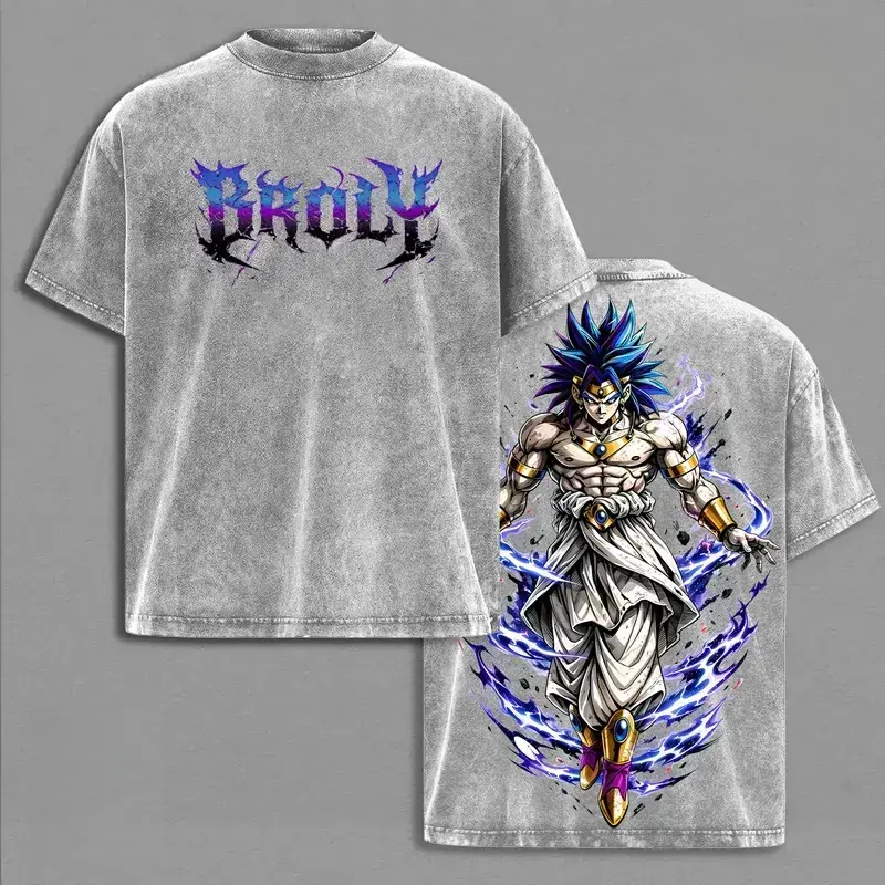 Broly - DBZ Vintage Washed T-Shirt, Relaxed Fit, Heavyweight Cotton, Unisex Streetwear Casual Wear, Legendary Super Saiyan Graphic Tee, Gift for Anime Fans 67 shirt silverfish clothes trend gift,funny graphic tee, men’s trendy t-shirts, deals
