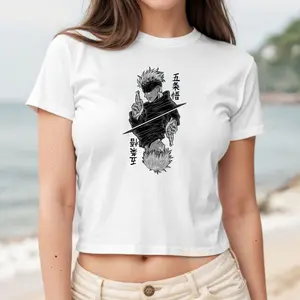 Gojo Satoru Baby Tee, Jujutsu Kaisen Baby Tee, Best Anime Shirts, Gift For Anime Lovers, Gojo Badass Baby Tee, Anime Apparel, JJK Shirt