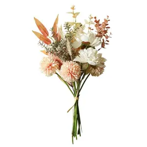 Bunch of artificial fake flowers plant arrangement for wedding bouquets, plastic flower centerpieces for home kitchen garden party decoration, Artificial Flower Arrangements