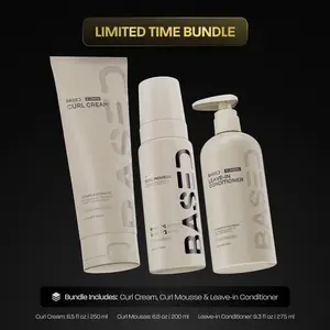BASED Hydration Definition Volume Trio | Leave-In Conditioner, Curl Cream, Curl Mousse Bundle | For Hydrated, Defined, Voluminous Curls | Premium, Non-Toxic Ingredients