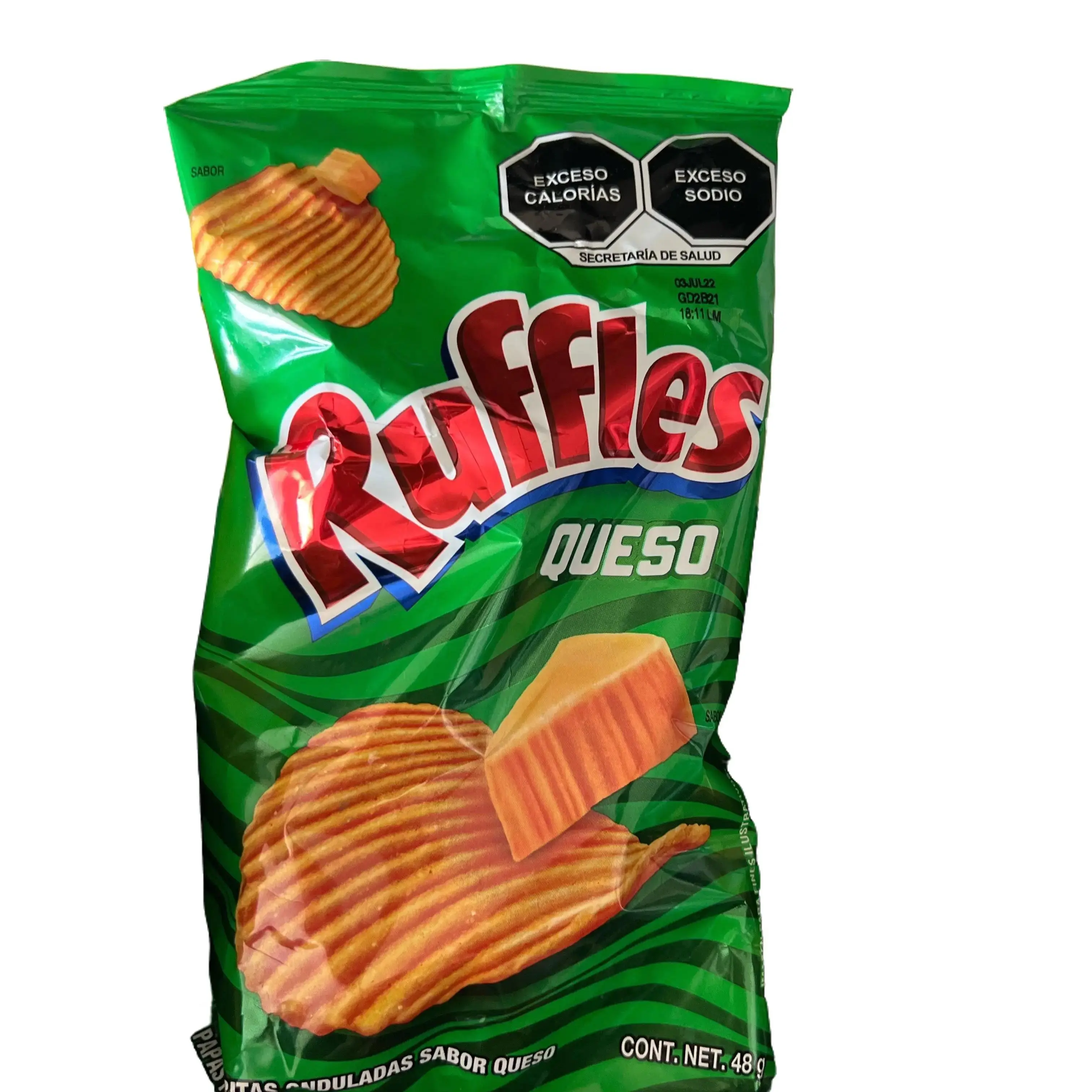 Ruffles chips with cheese and spicy flavor Ruffles chips with cheese and spicy flavor