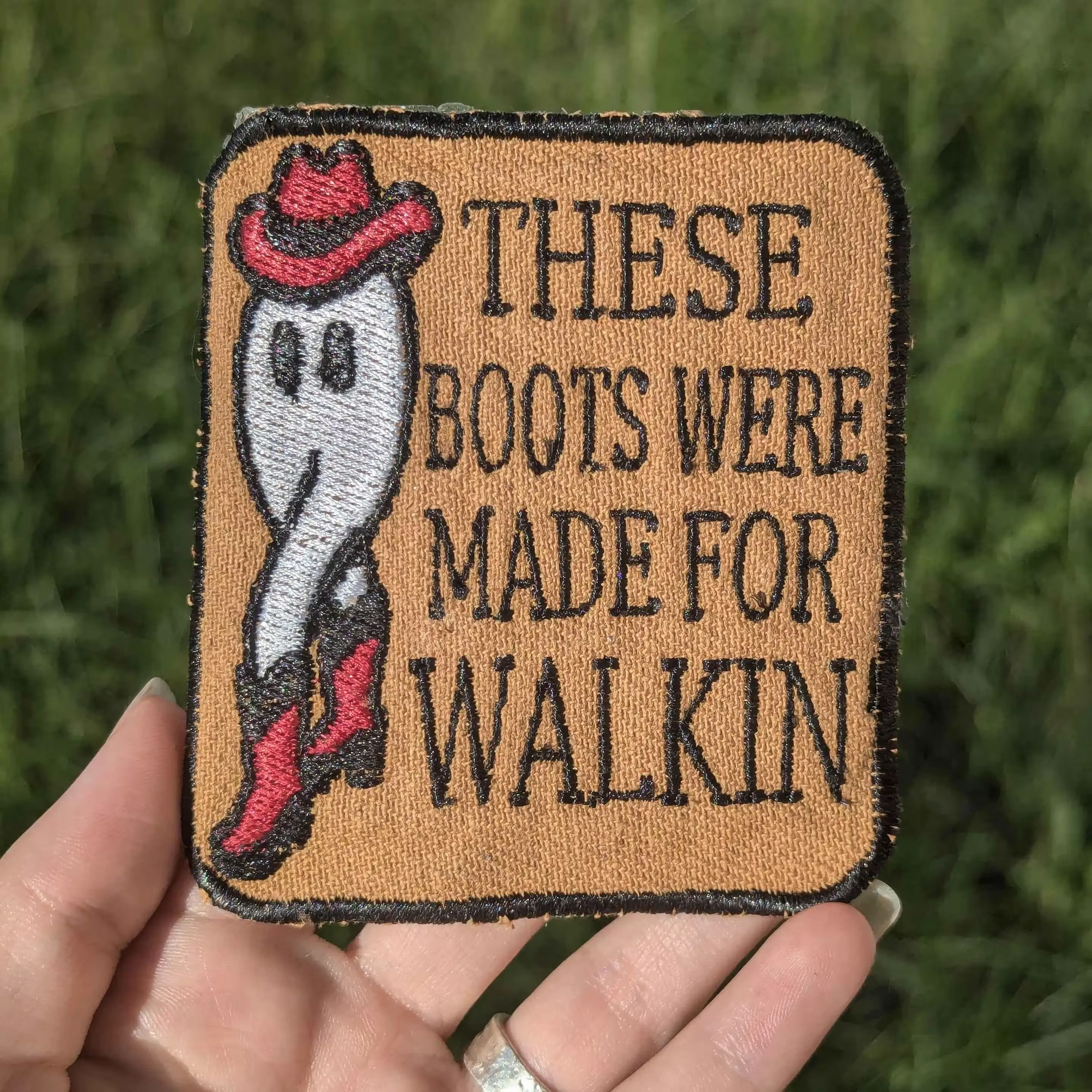 Fresno Nightcrawler Cowboy Patch [Iron-On] - cryptid patch - weird accessory