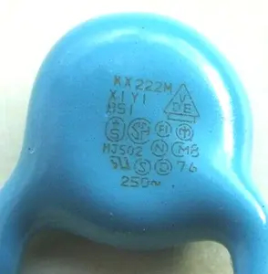 2.2nF ±20%, 250VAC Safety Standard Certified HV Disc Ceramic Capacitor
