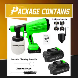 High Power Electric Paint Sprayer High Pressure Cordless Paint Sprayer with 2 Rechargeable Batteries, 33.81 oz Container, Electric Spray Gun, 3 Adjustable Spray Modes, Handheld HVLP Spray Gun for Furniture, Cabinetry, Wall, Fence and Car Painting Repair