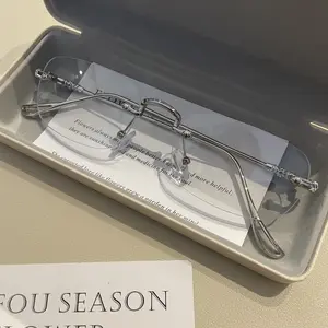 Unisex Rimless Super-Thin Non-Prescription Eyewear Frames - Sleek Design for Cool Sophisticated Look, Built-in UV Protection, Comfortable Fit for Business Occasions & Daily Use, Super-Thin Non-Prescription Glasses