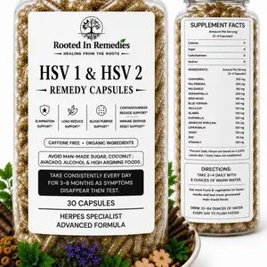 No HSV label option available HSV1 & HSV2 REMEDY CAPSULES Natural Herbal