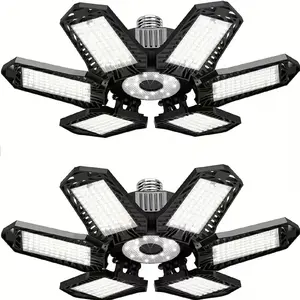 LED Light Garage Lighting,7+1 LED Garage Lights,Deformable Best Garage Light Ceiling LED Shop Lights,Adjustable Panels Garage Bulb for Basement, Attic garage light