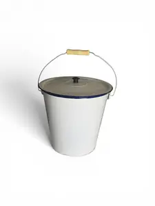 Emanel Metal Bokit Multipurpose Container with Lid and Handle for Versatile Use in Kitchen and Bathroom ritual Bokit Twalèt