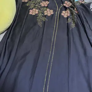 Umbrella Style Dubai Abaya  with Floral Embroidery and Hooded Design