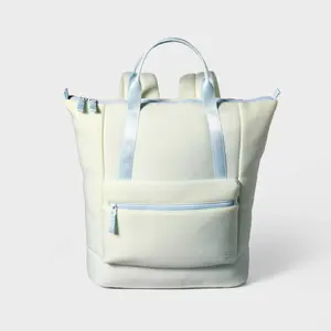Faux Neoprene Tote Backpack - Ice Blue